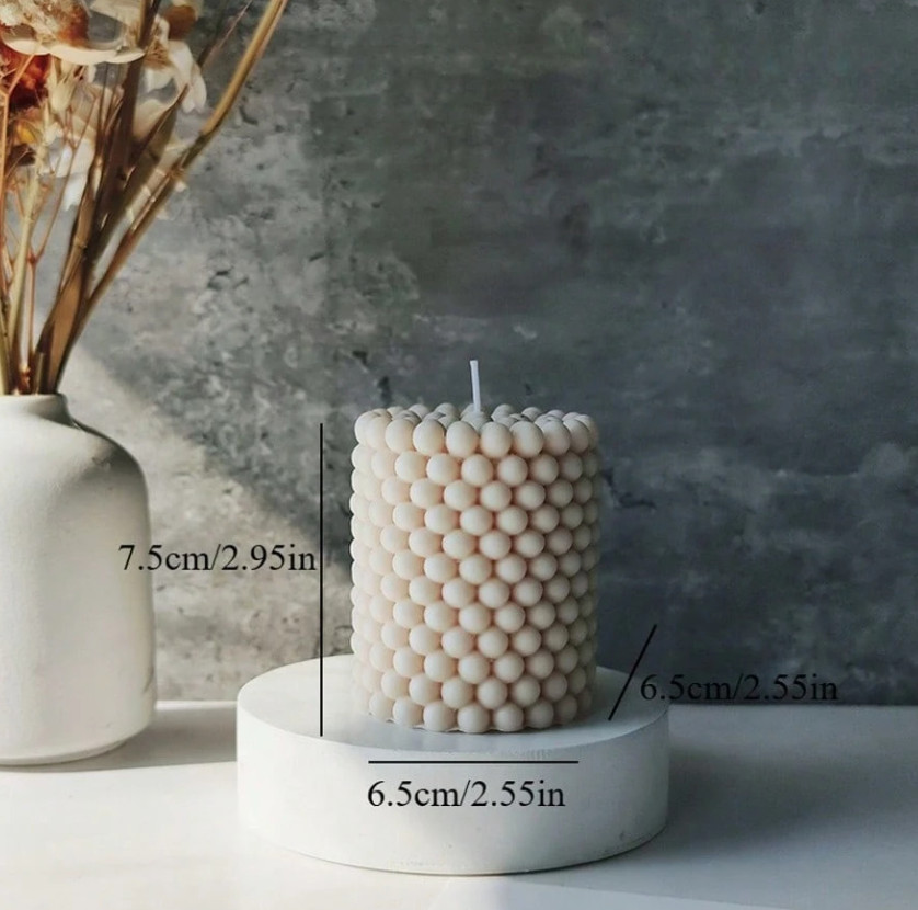 SHEIN BEŻOWA GEOMETRYCZNA ŚWIECZKA S07
