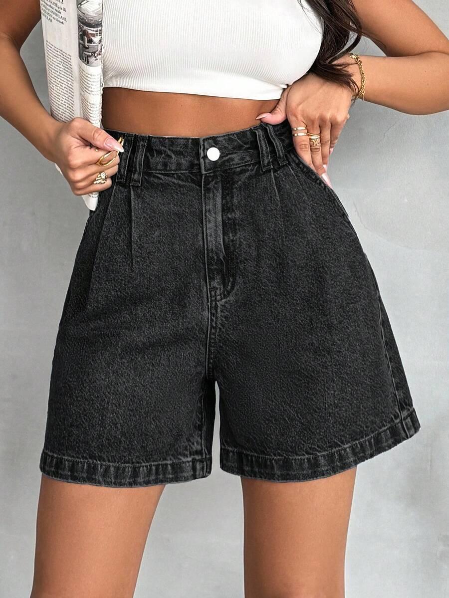 EURMUSE CZARNE SPODENKI JEANS S06__L