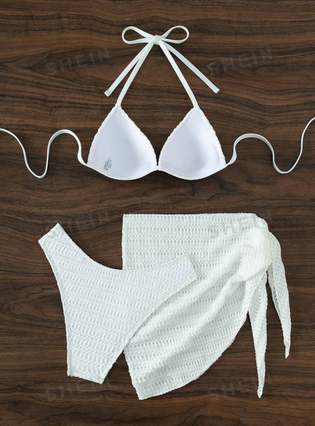 SHEIN 3-CZĘŚCIOWY KOMPLET BIKINI TEKSTURA S09__S