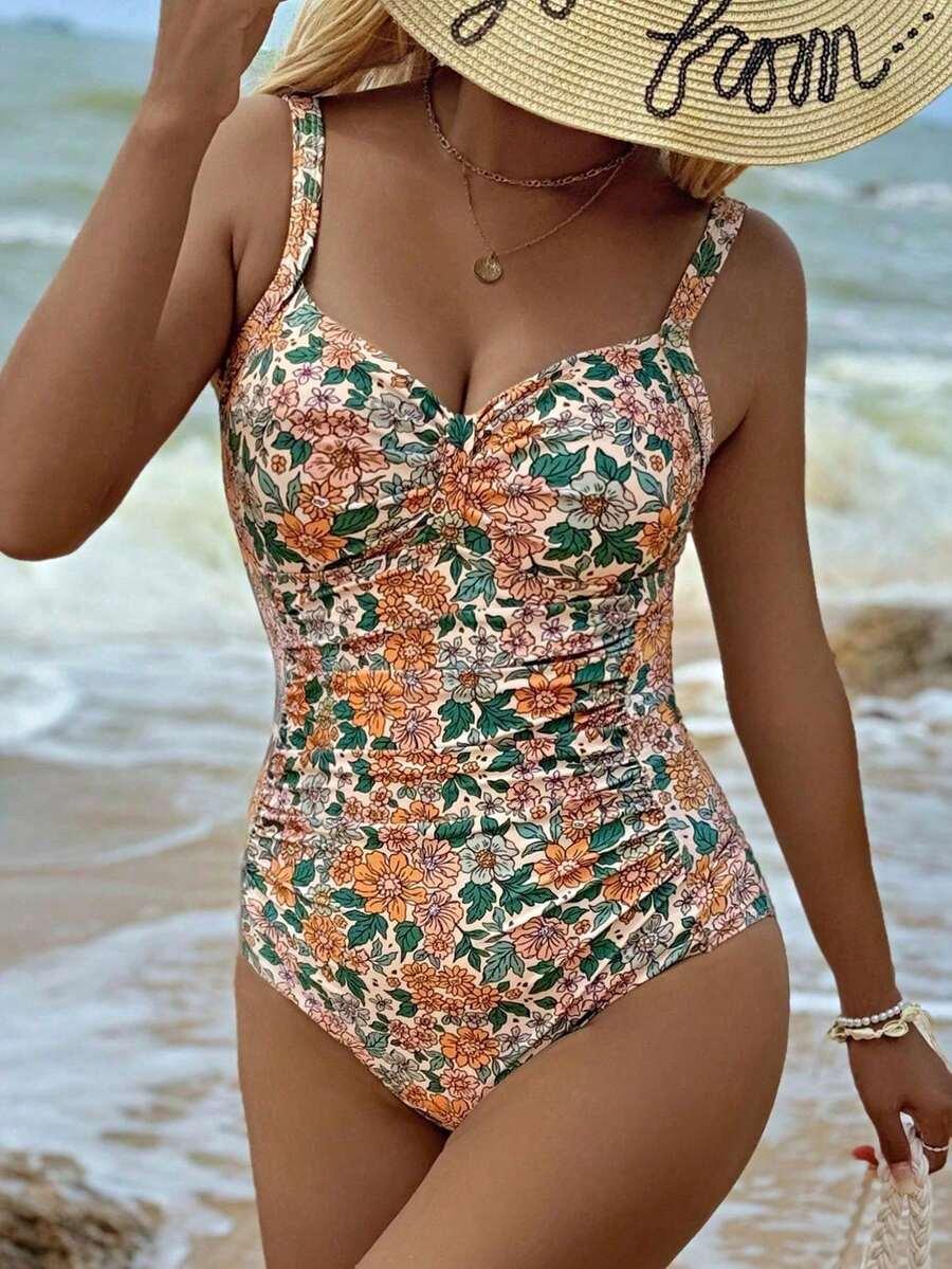 SHEIN JEDNOCZĘŚCIOWY STRÓJ KĄPIELOWY PRINT S09__XXL
