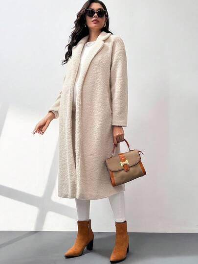 SHEIN CIĄŻOWY PŁASZCZ MIŚ W01__M