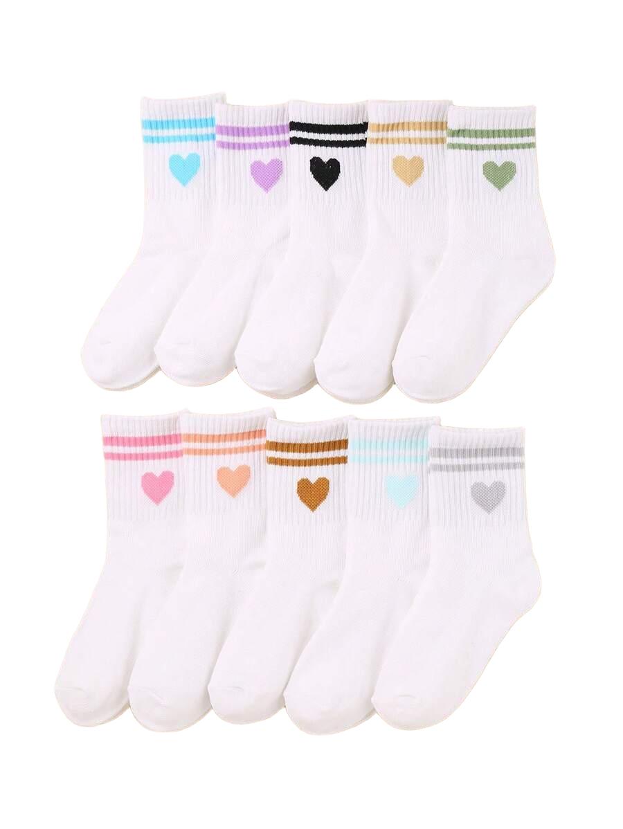 SHEIN SKARPETKI WZÓR SERCE 10-PACK S07__22-24