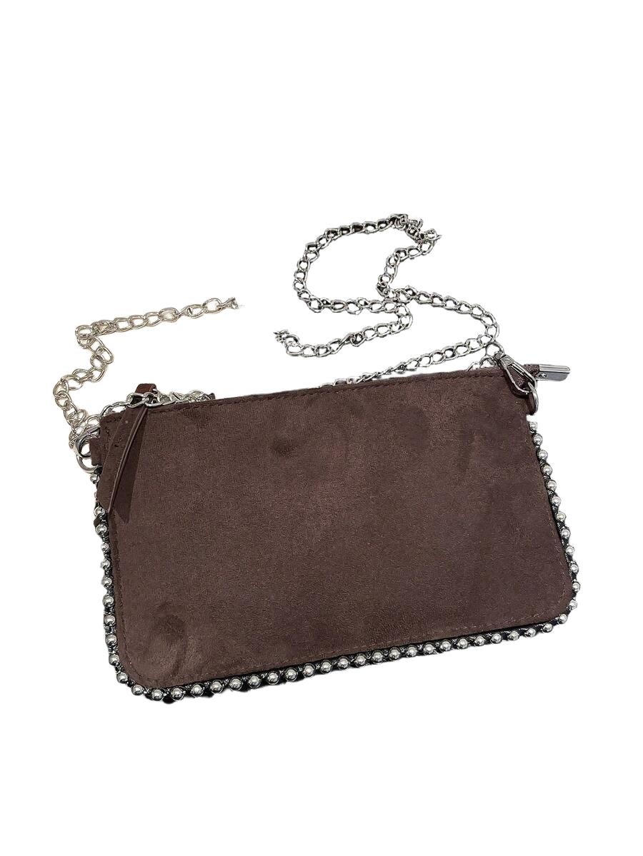 SHEIN BRĄZOWA TOREBKA ZDOBIENIE S07__13X22,5