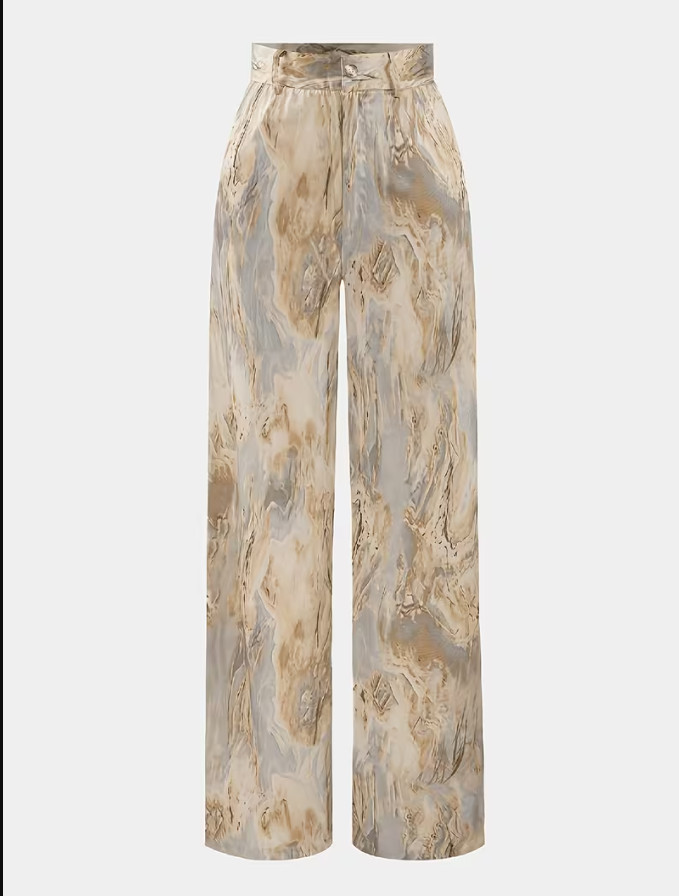 TEMU ELEGANCKIE SPODNIE WZÓR MARMURKOWY PK01__L