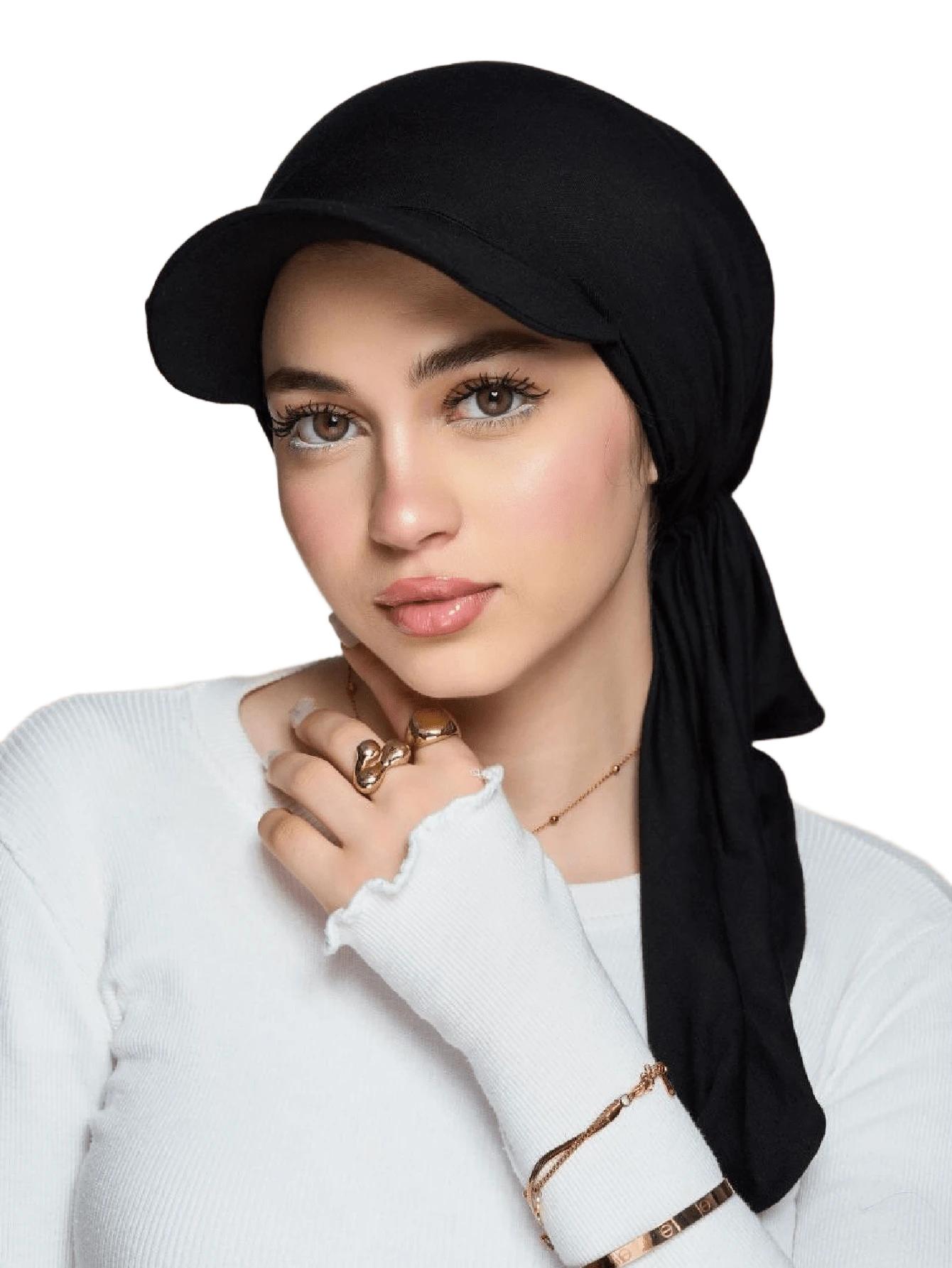 SHEIN CZARNA CZAPKA Z DASZKIEM S07