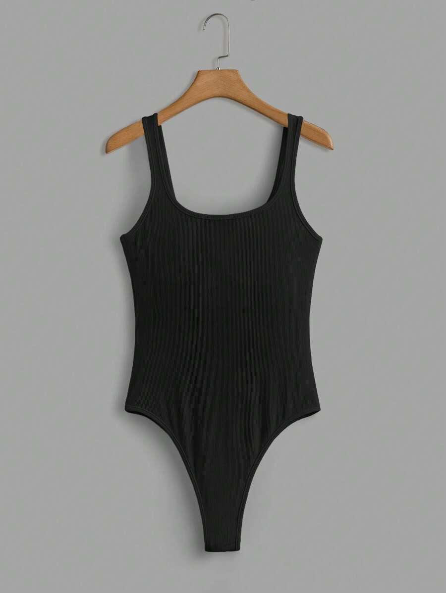 SHEIN CZARNE BODY NA RAMIĄCZKACH S06__M