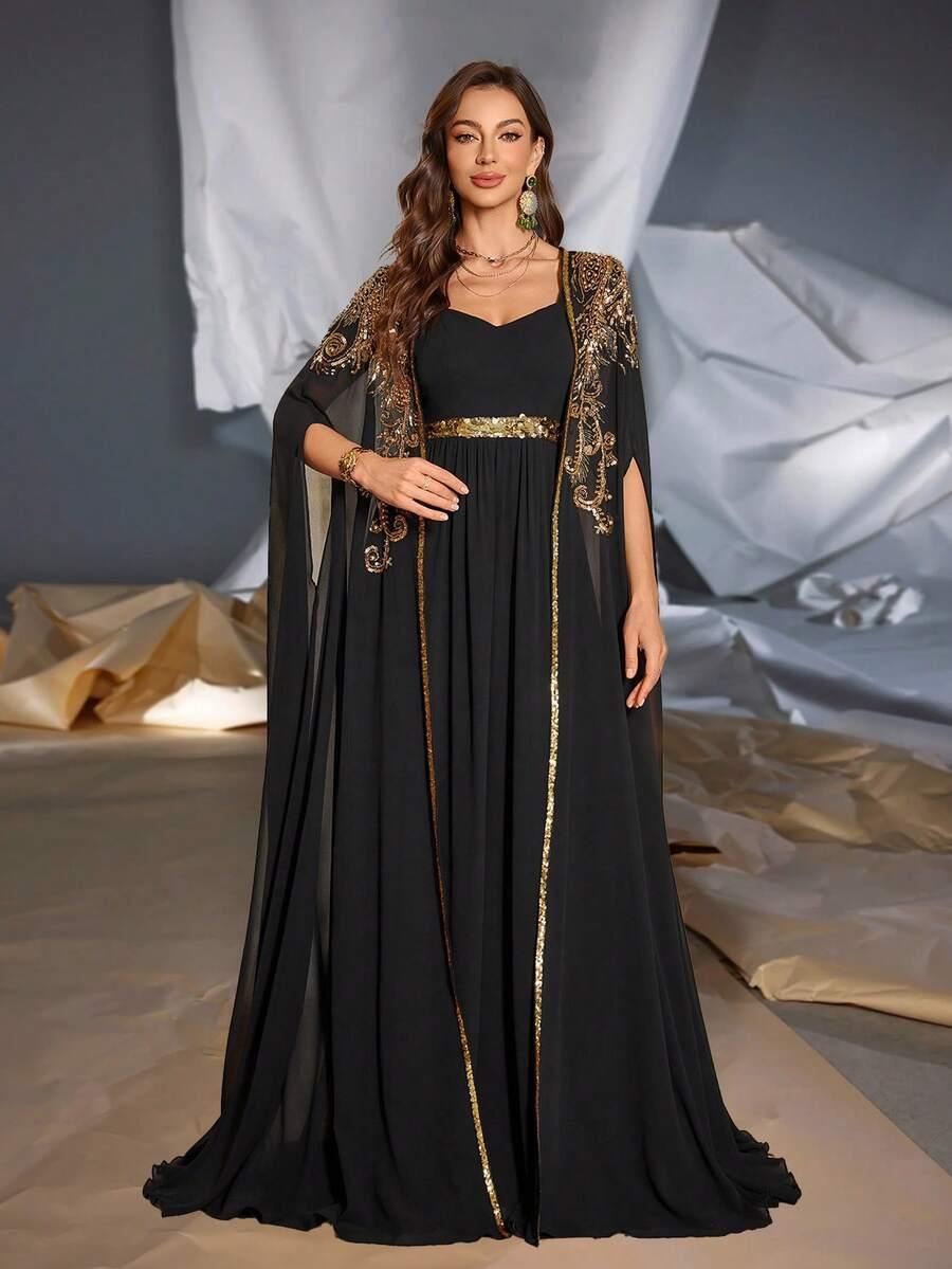 SHEIN CZARNA NARZUTKA ZDOBIENIA S06__M