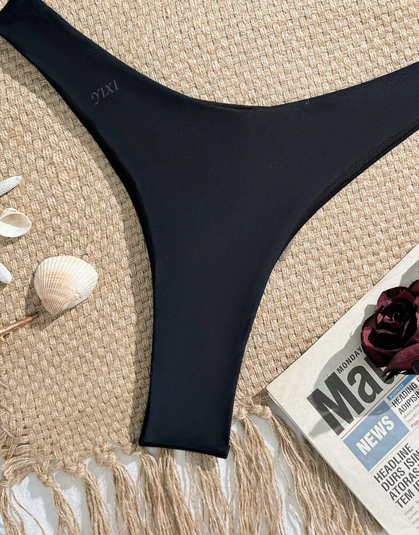 SHEIN CZARNY DÓŁ OD BIKINI S09__S