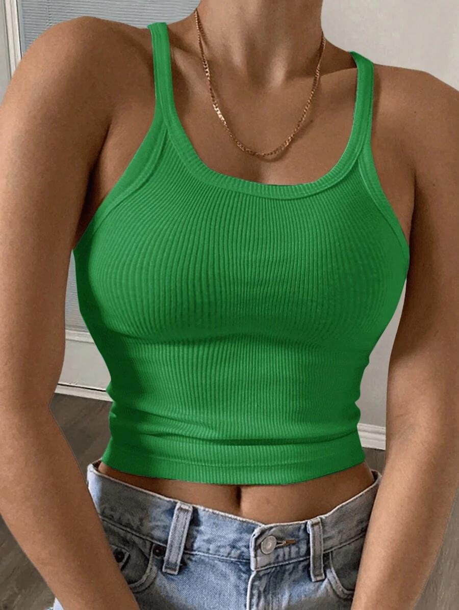 SHEIN ZIELONY TOP BASIC S06__S