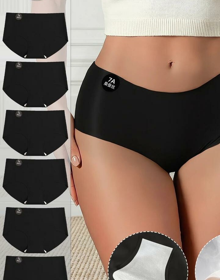 SHEIN CZARNE MAJTKI FIGI 6-PACK S07__L