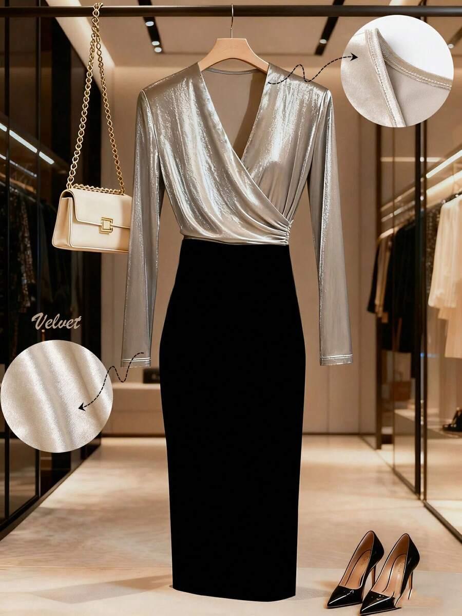 SHEIN SUKIENKA DŁUGI RĘKAW S06__M