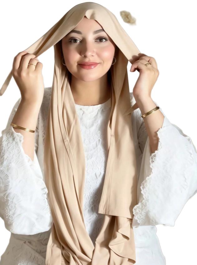SHEIN BEŻOWA CHUSTA NA GŁOWĘ HIDŻAB S07__