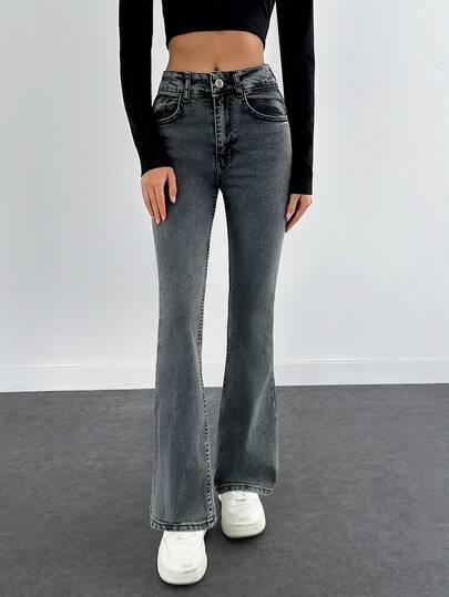 SHEIN SPODNIE JEANS DZWONY S06__XS