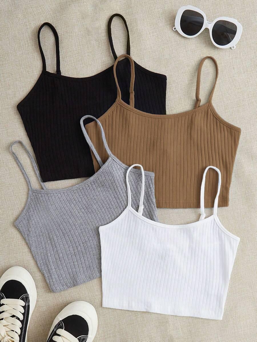 SHEIN TOP NA RAMIĄCZKACH 4-PACK S06__M