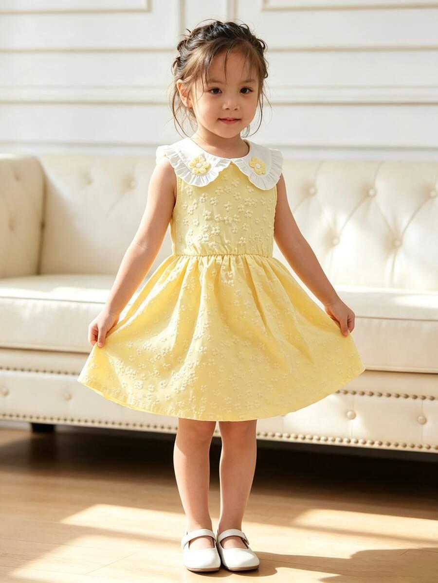SHEIN ŻÓŁTA SUKIENKA BEZ RĘKAWÓW S09__98-104