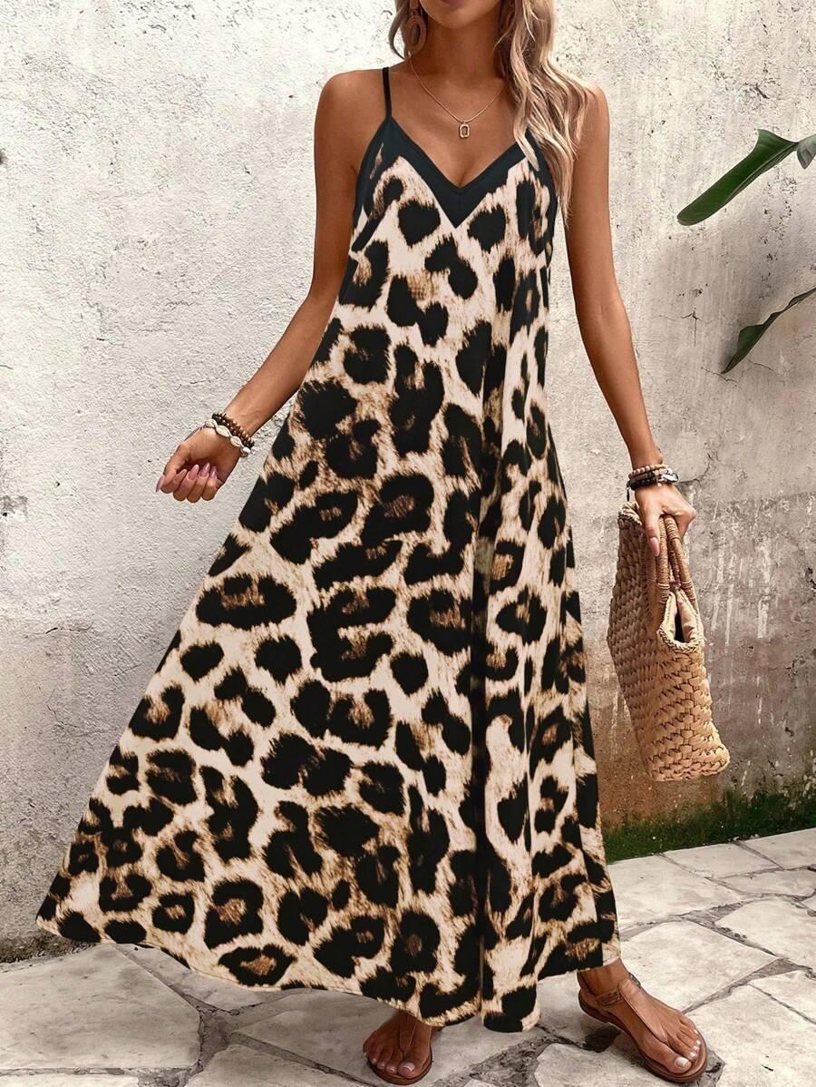 SHEIN MAXI SUKIENKA WZÓR ZWIERZĘCY S06__XL