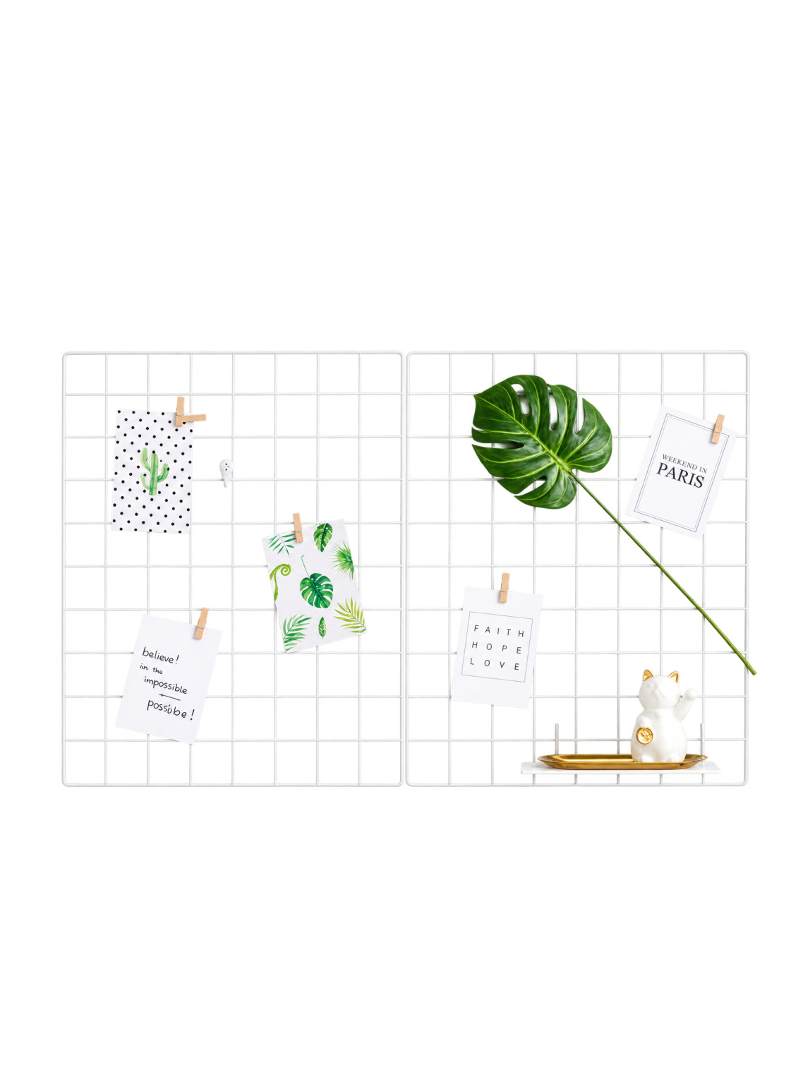 SHEIN BIAŁA KRATKA NA ŚCIANE S07__50X30CM