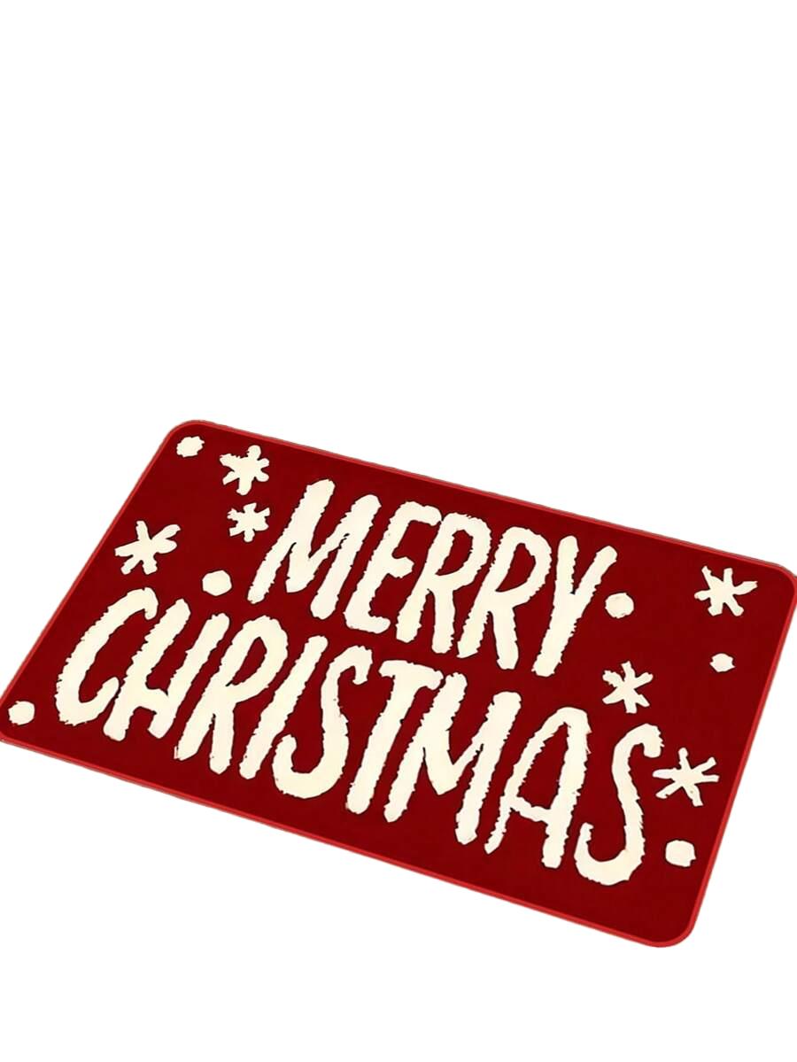 SHEIN CZERWONA WYCIERACZKA NAPIS MERRY CHRISTMAS BDD__40X60CM