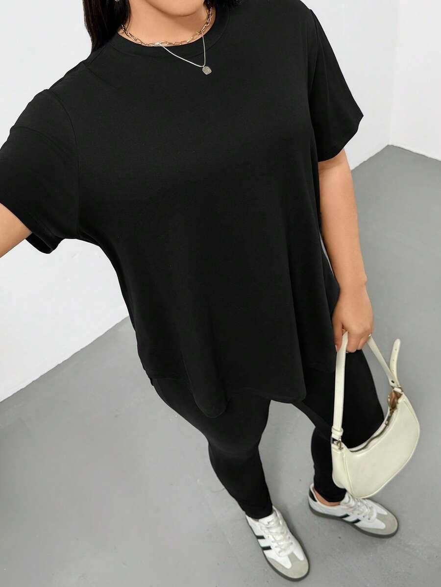 SHEIN KLASYCZNY CZARNY T-SHIRT S06__52