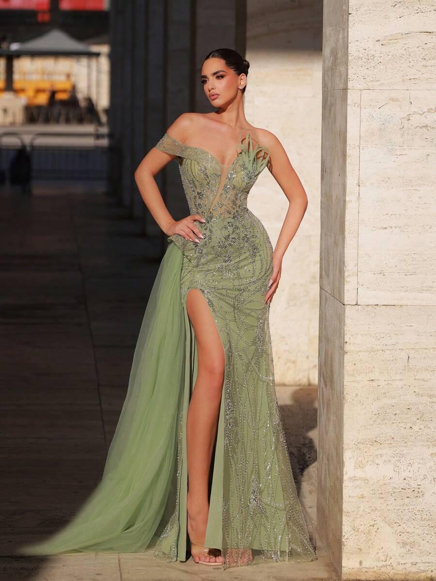 SHEIN MAXI SUKIENKA ZDOBIENIA S06__S