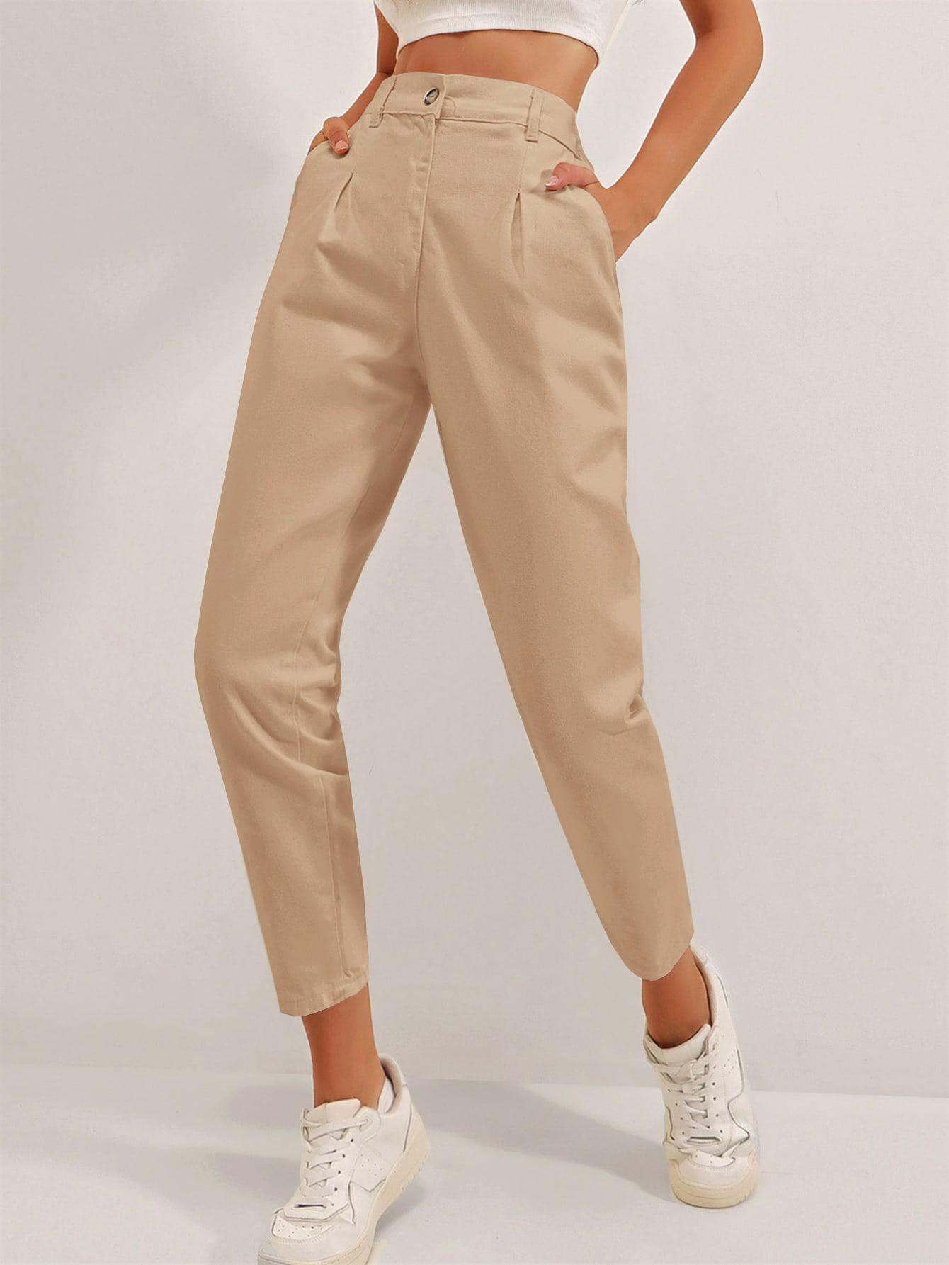 SHEIN BEŻOWE SPODNIE JEANS S09__S