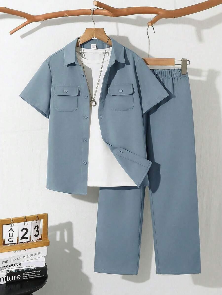 SHEIN KOSZULA SPODNIE KOMPLET S06__146-152