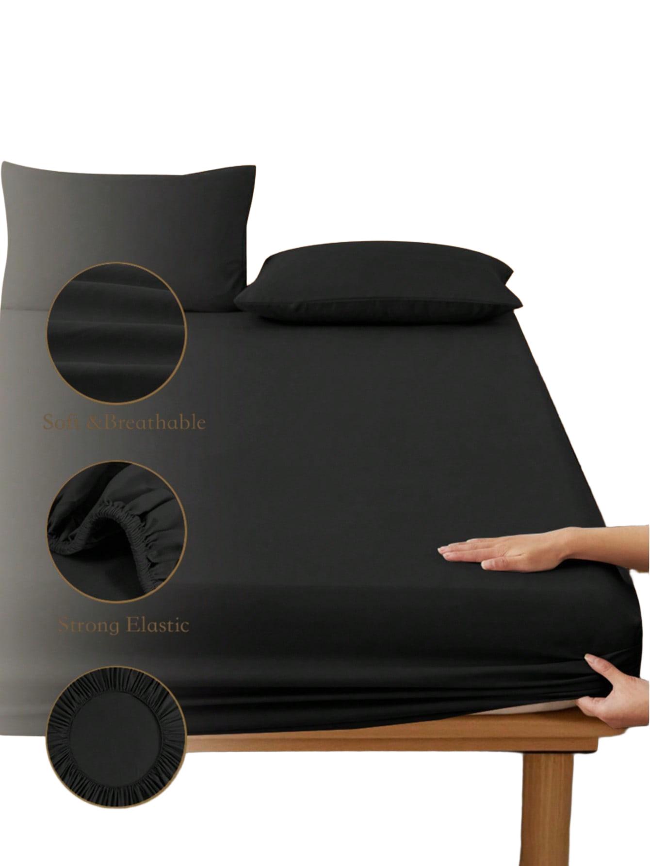 SHEIN CZARNE PRZEŚCIERADŁO GUMKA 200X220CM