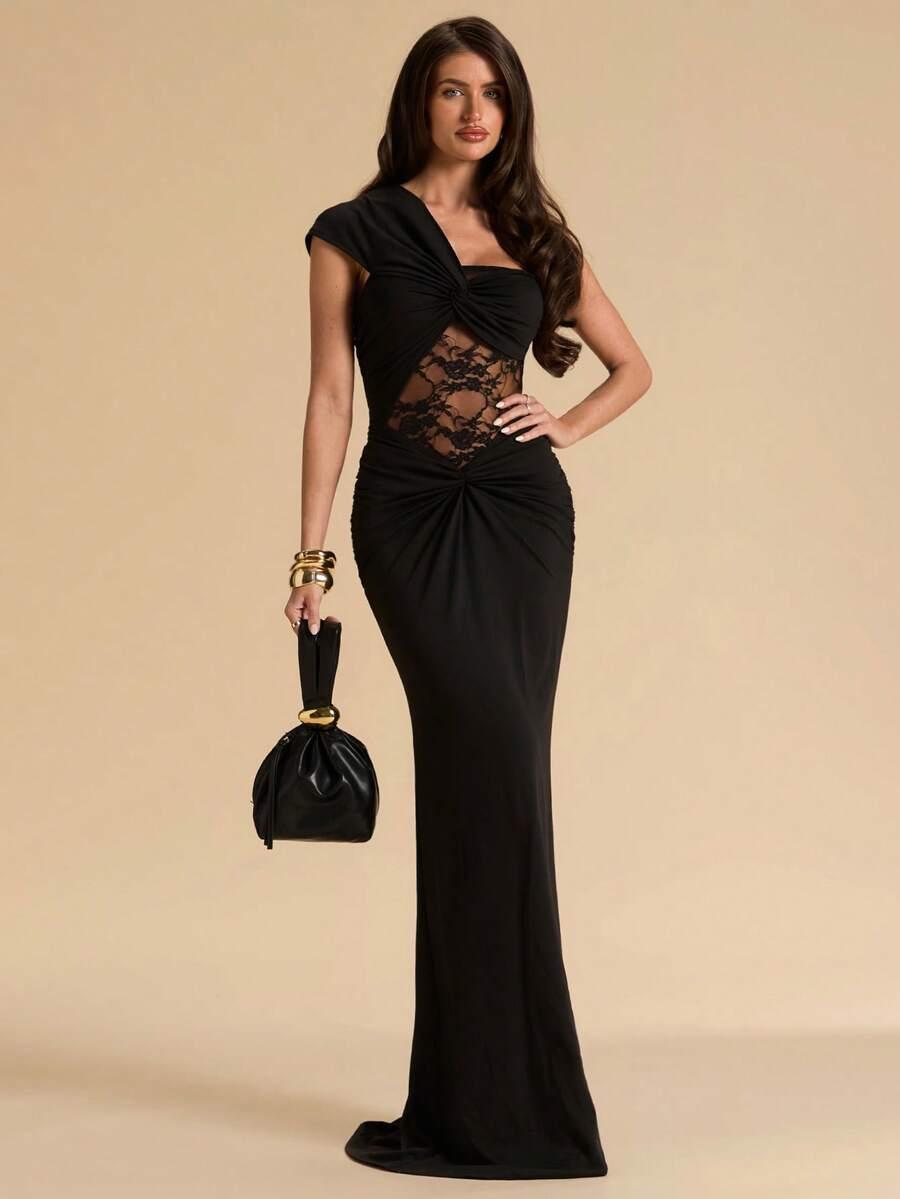 SHEIN CZARNA MAXI SUKIENKA S06__S