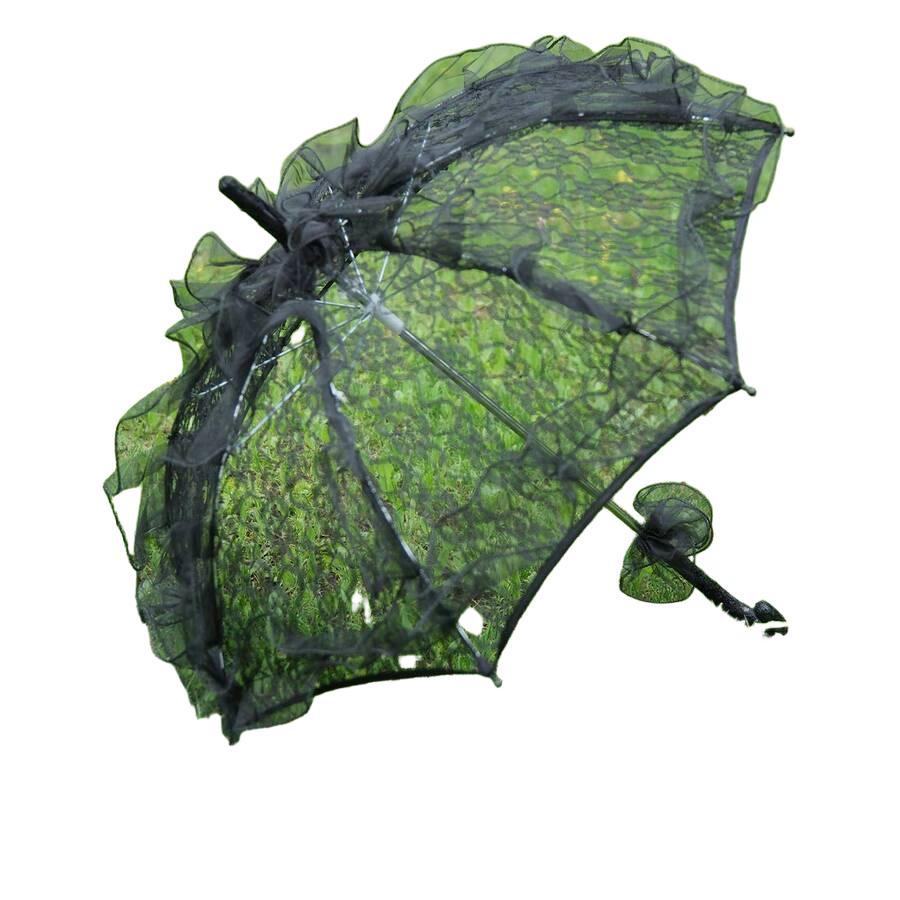 SHEIN CZARNY PARASOL KORONKA S07