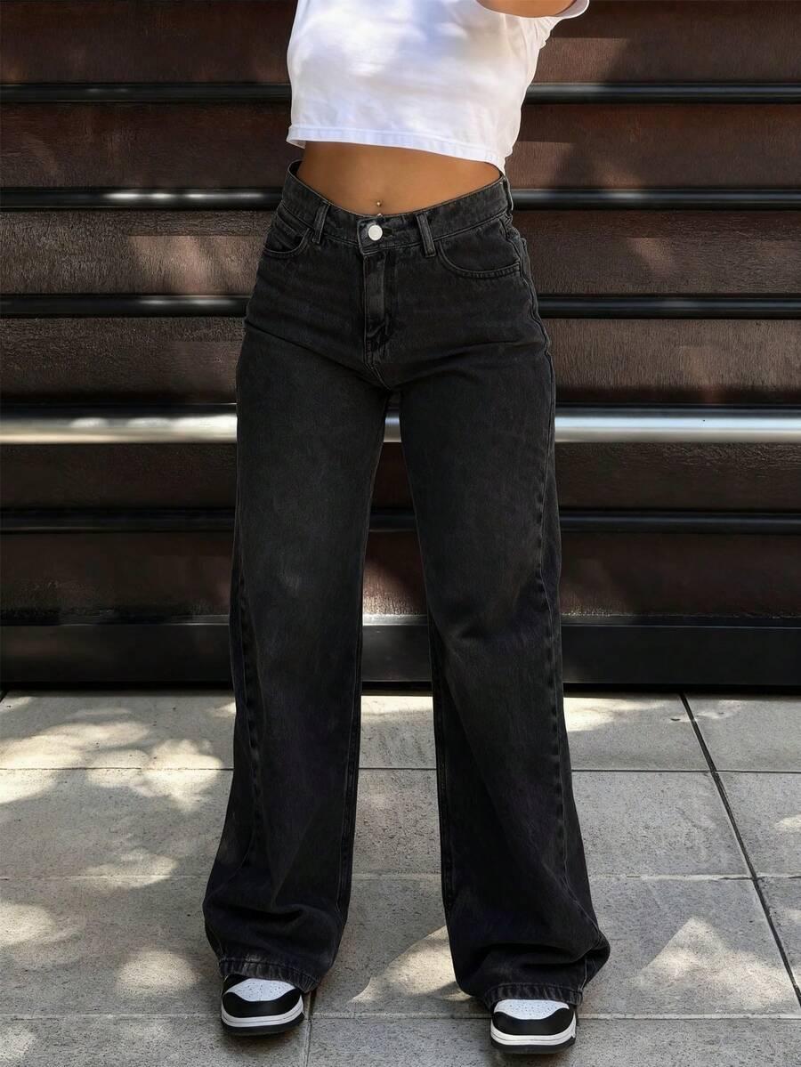 SHEIN CZARNE SPODNIE JEANS S06__48