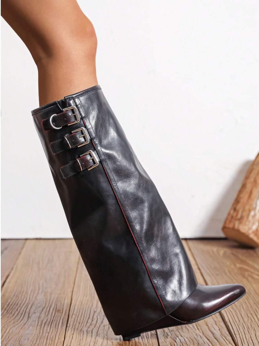 SHEIN BRĄZOWE KOZAKI OBCAS W01__38