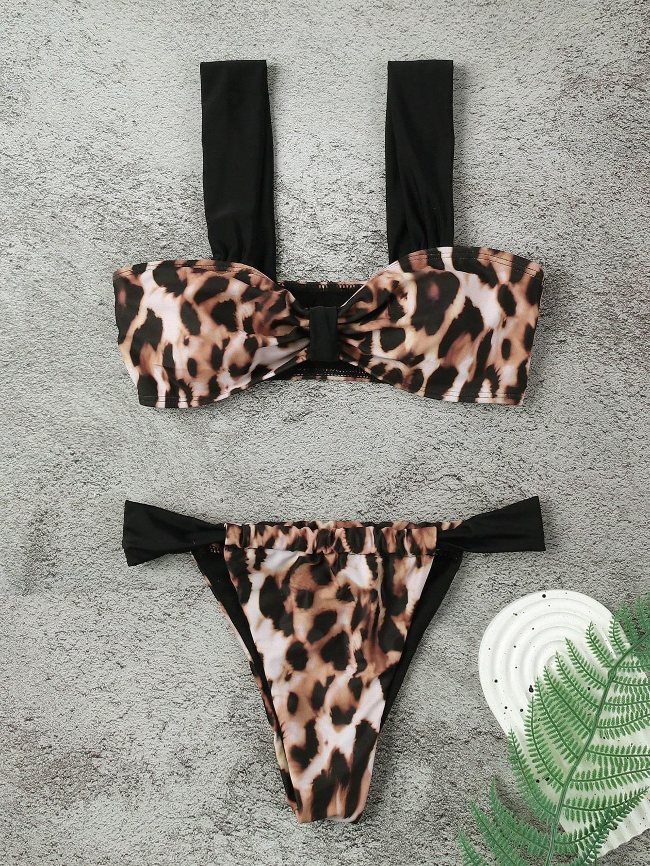SHEIN DWUCZĘŚCIOWY STRÓJ KĄPIELOWY ANIMAL PRINT S09__S