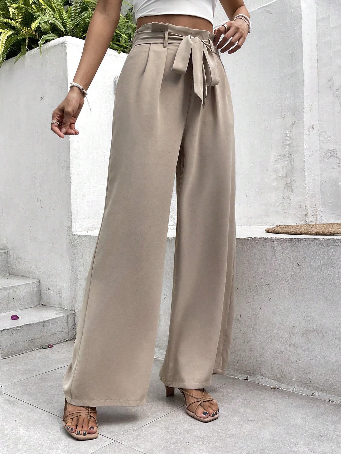 SHEIN BEŻOWE SPODNIE PLISOWANE S09__M