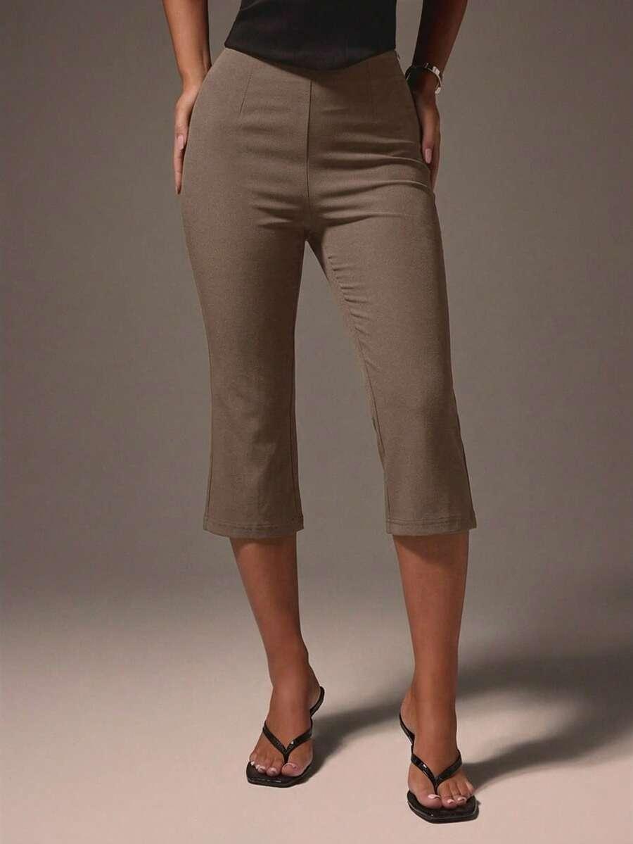 MISSGUIDED BRĄZOWE SPODNIE NOGAWKA 3/4 S06__S