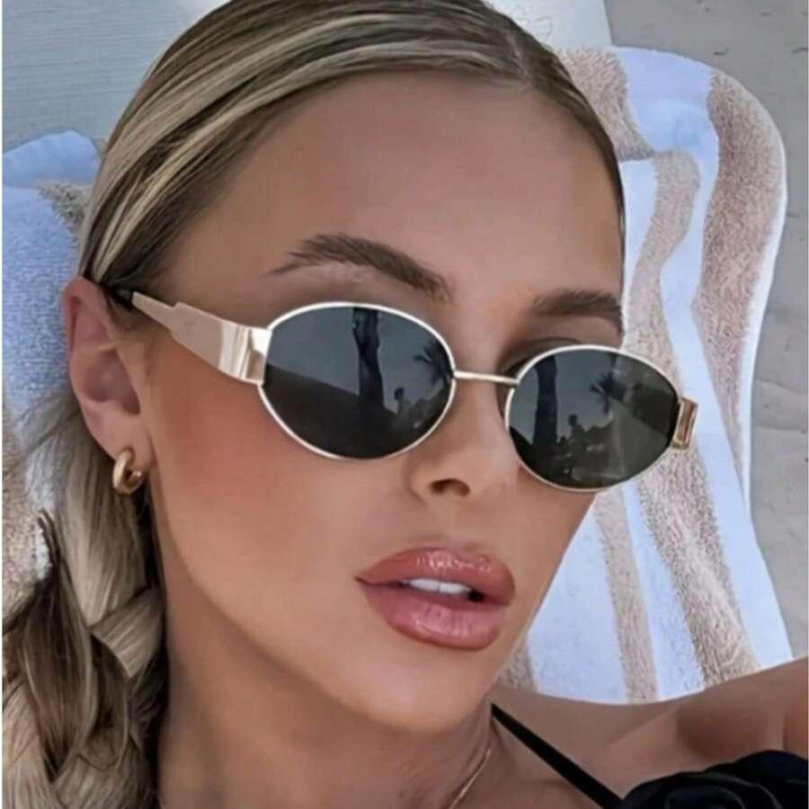 SHEIN SREBRNE OKULARY PRZECIWSŁONECZNE S07