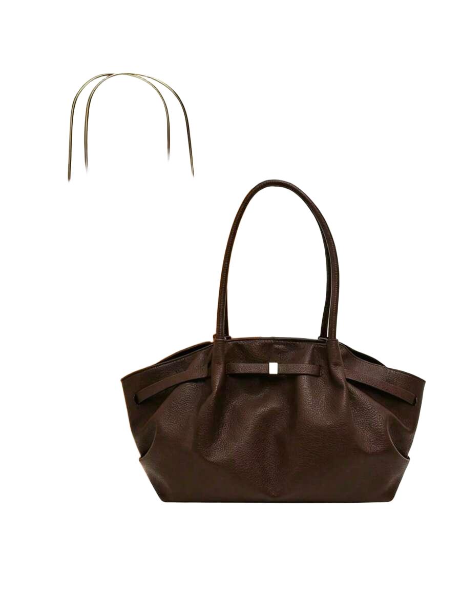 SHEIN BRĄZOWA TOREBKA IMITACJA SKÓRY S07__30X11,5X22CM