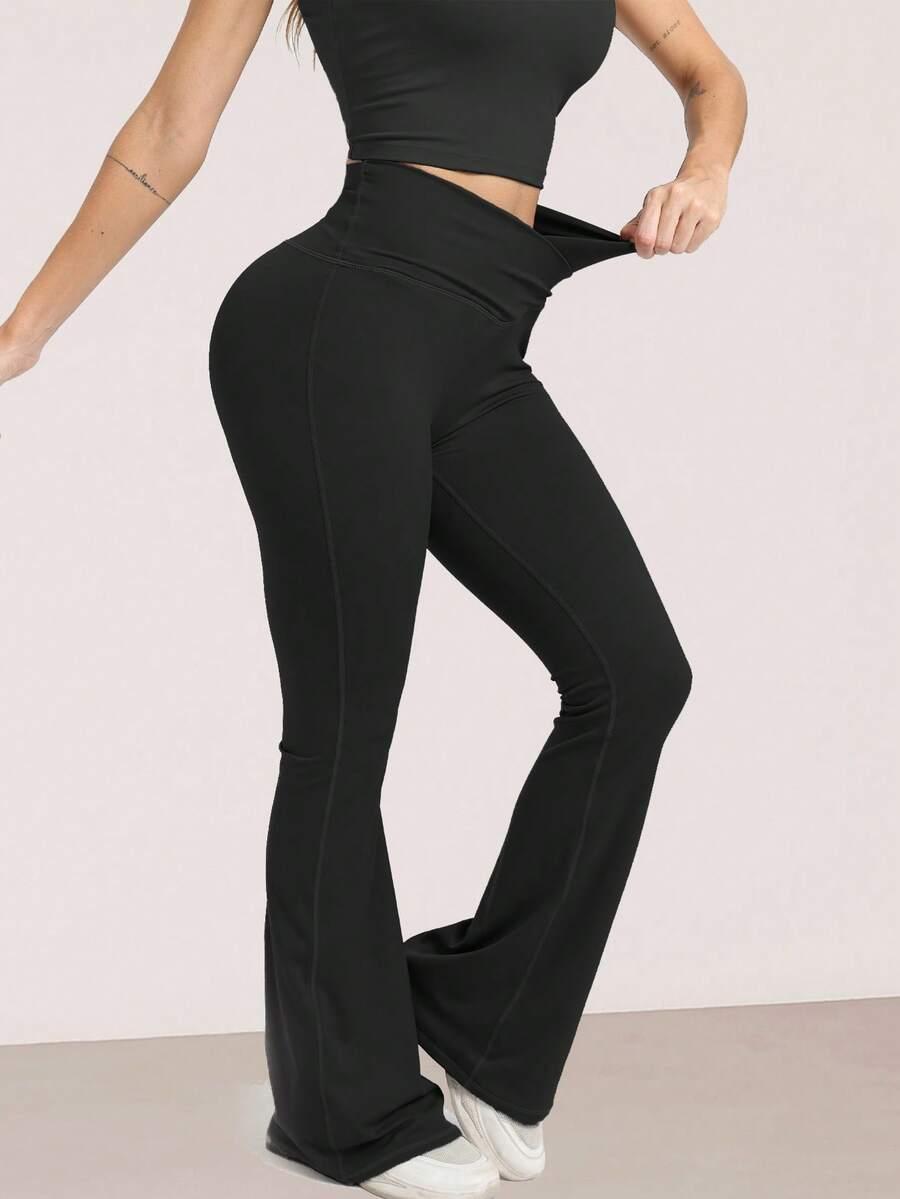 SHEIN CZARNE LEGGINSY DZWONY S06__S