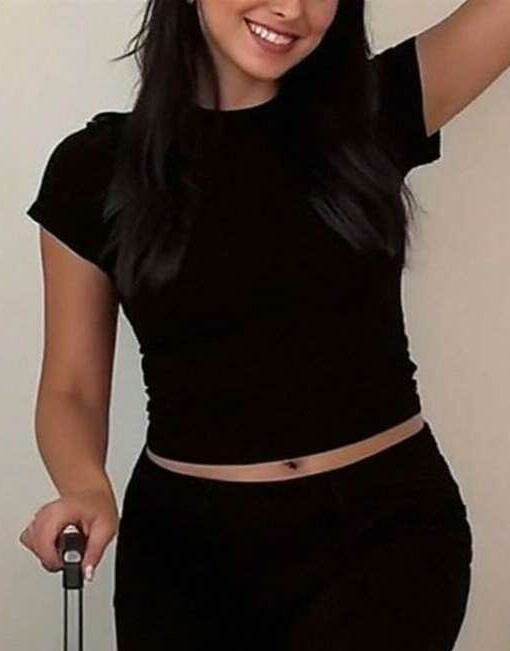 SHEIN CZARNA BLUZKA KRÓTKI RĘKAW PK01__50