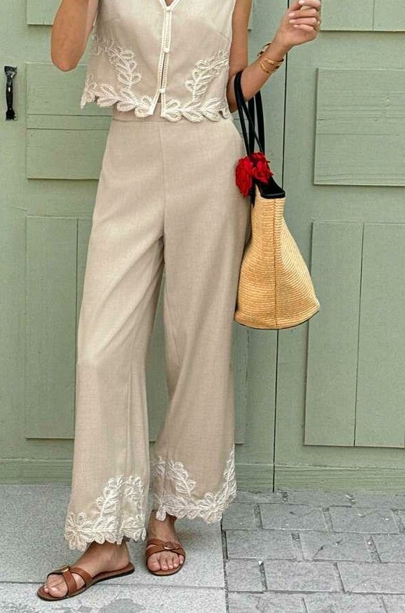 SHEIN BEŻOWE SPODNIE CASUAL S06__M