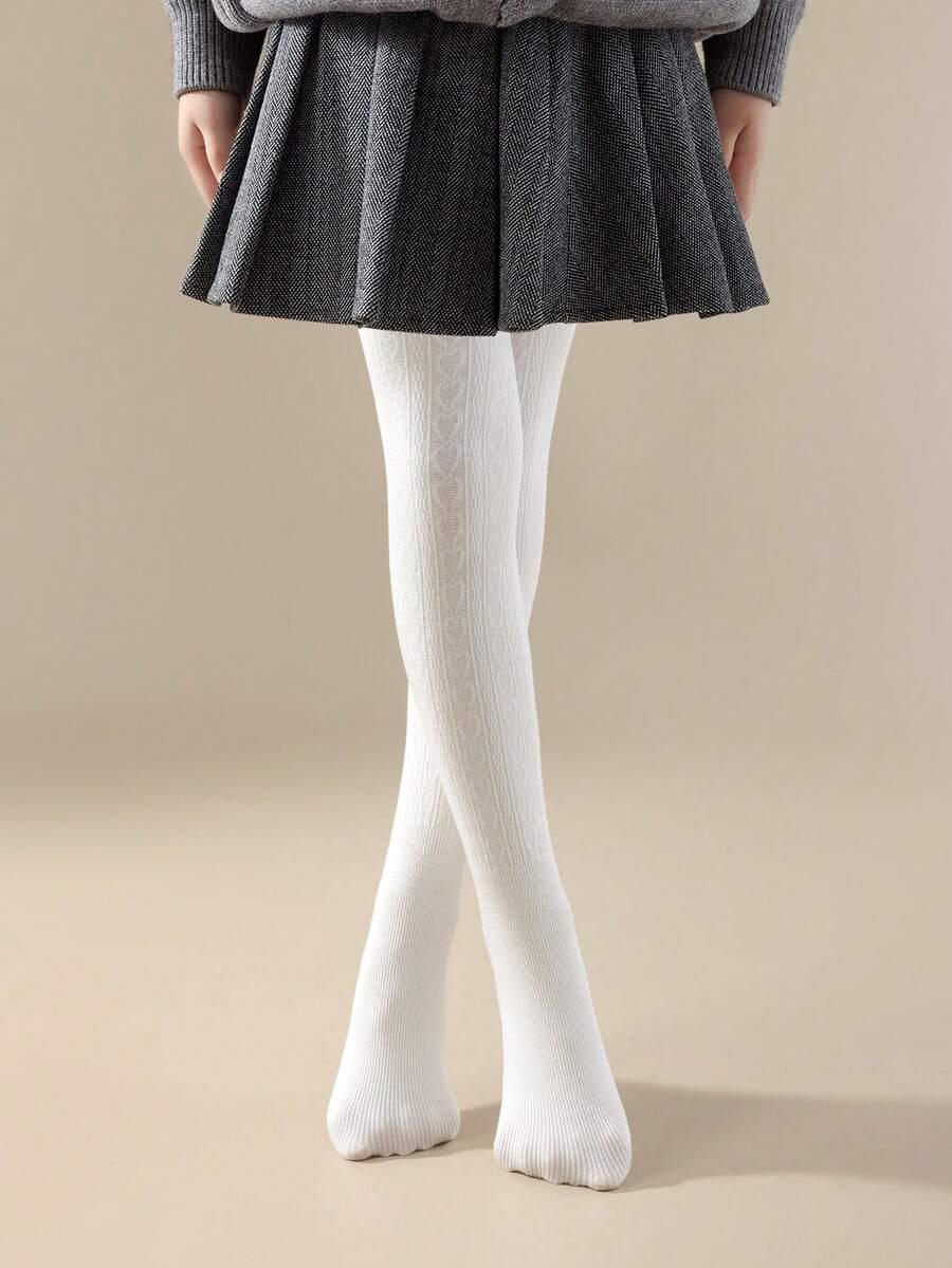 SHEIN BIAŁE RAJSTOPY WZÓR S06__104-122
