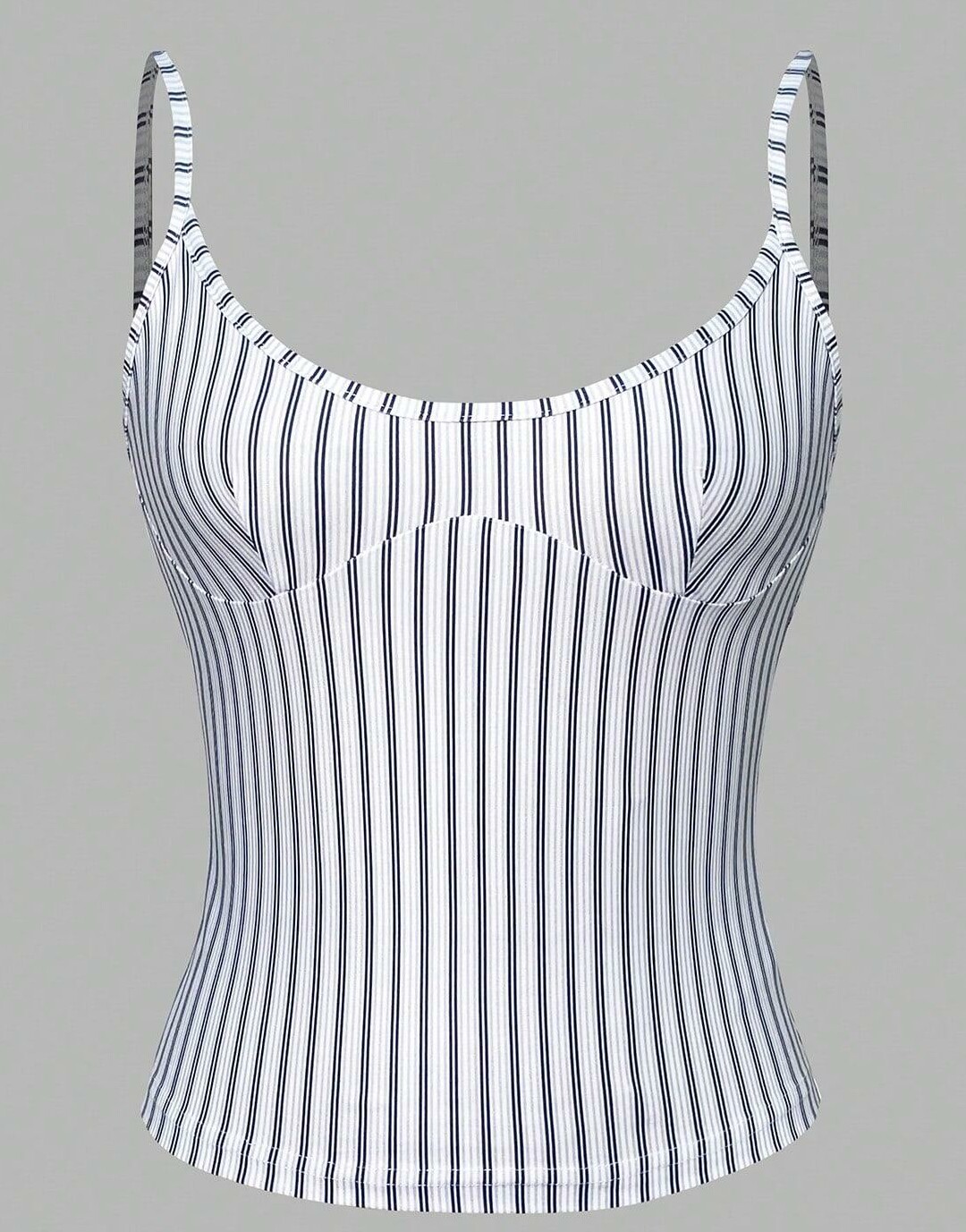 SHEIN TOP NA RAMIĄCZKACH WZÓR PASKI S06__XS