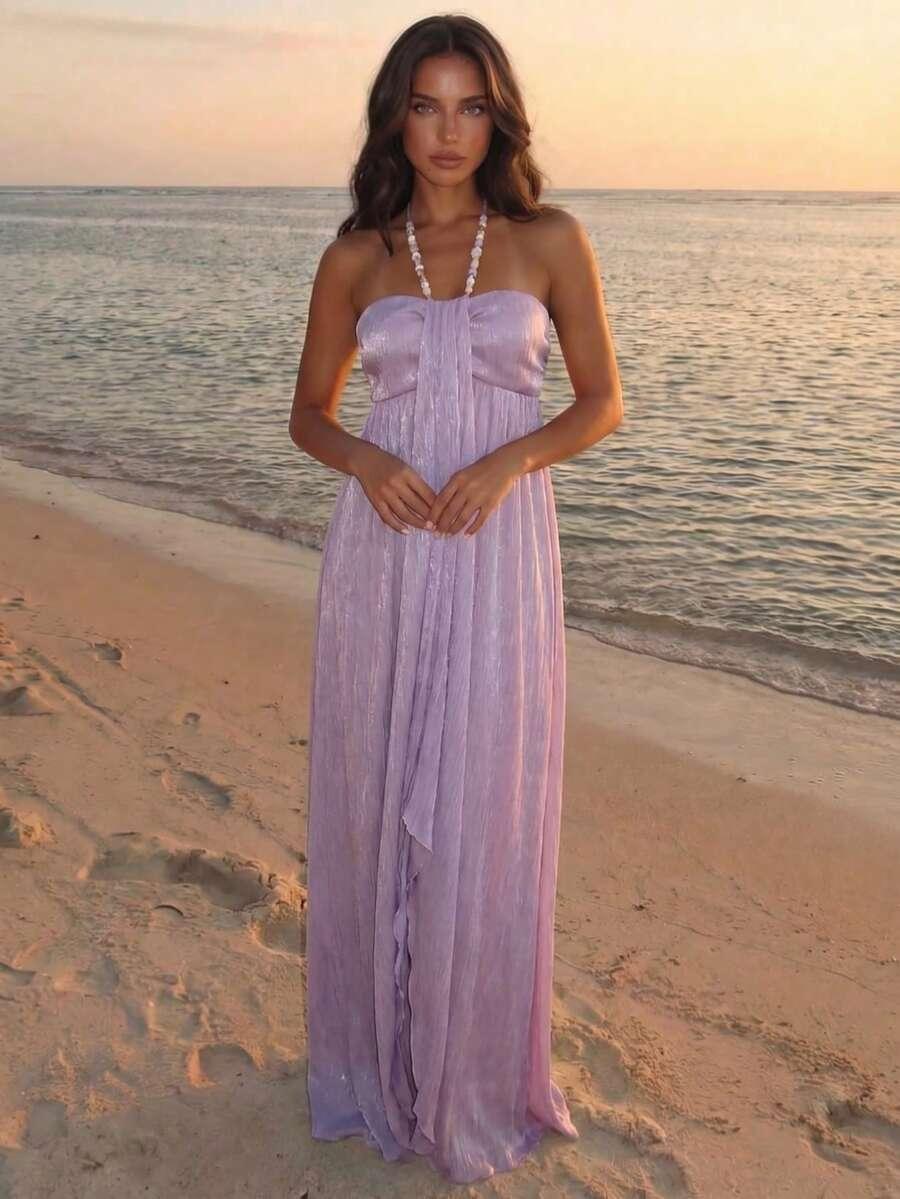 SHEIN FIOLETOWA MAXI SUKIENKA S09__M