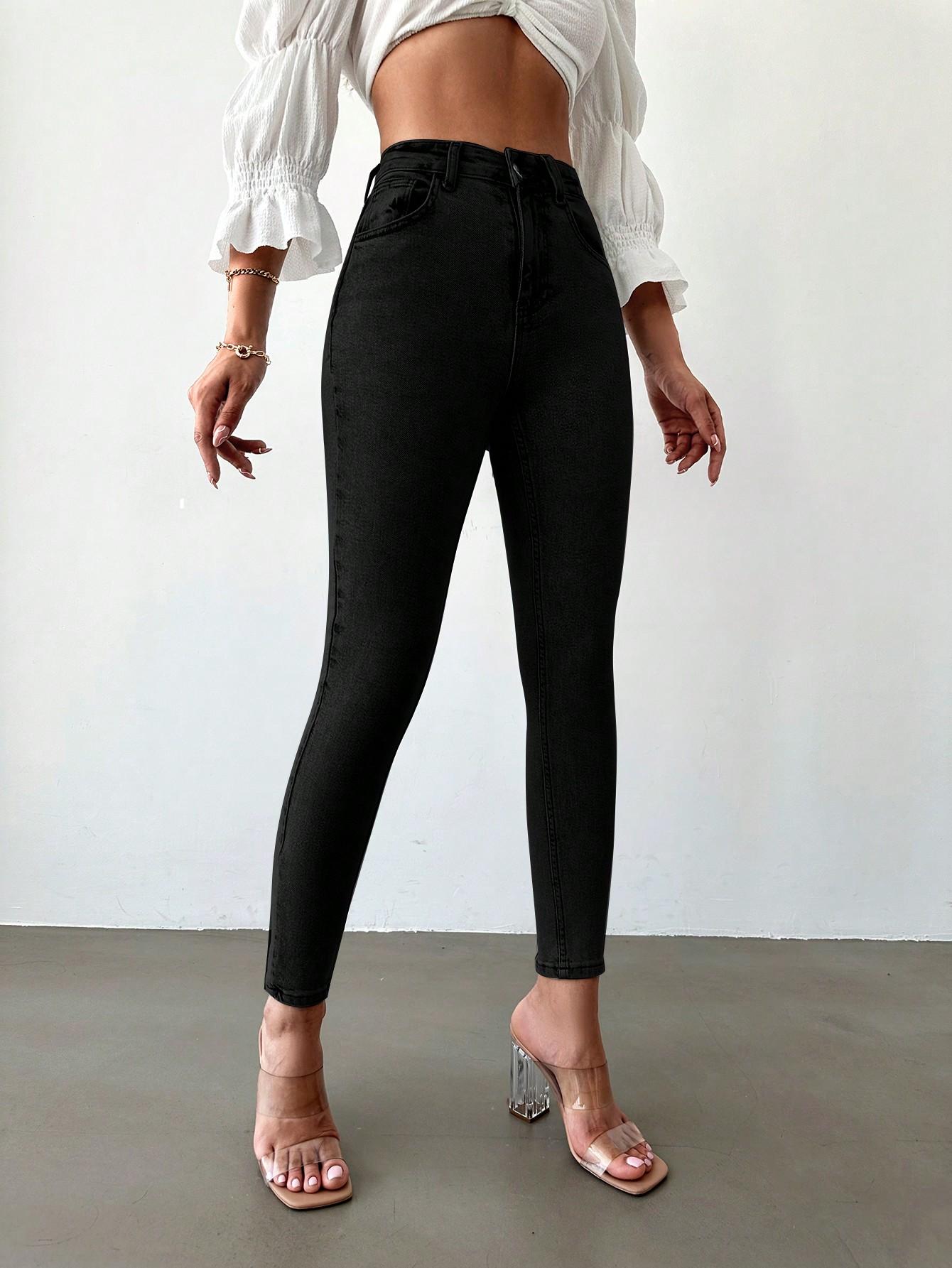 SHEIN CZARNE SPODNIE JEANS S06__M