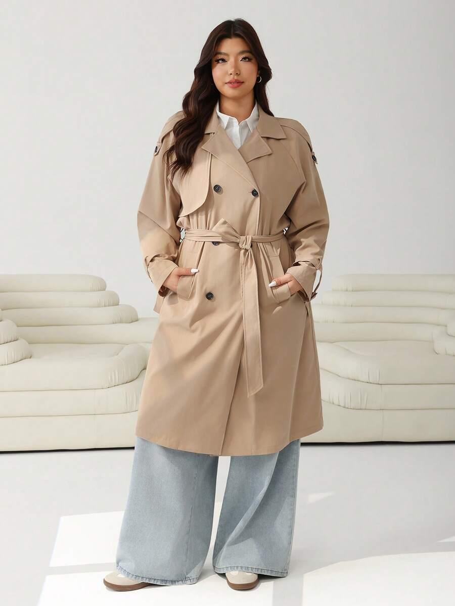 SHEIN BEŻOWY PŁASZCZ GUZIKI S06__48