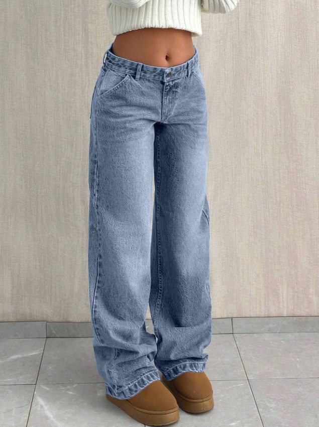 EURMUSE SPODNIE JEANS SZEROKIE NOGAWKI S06__L