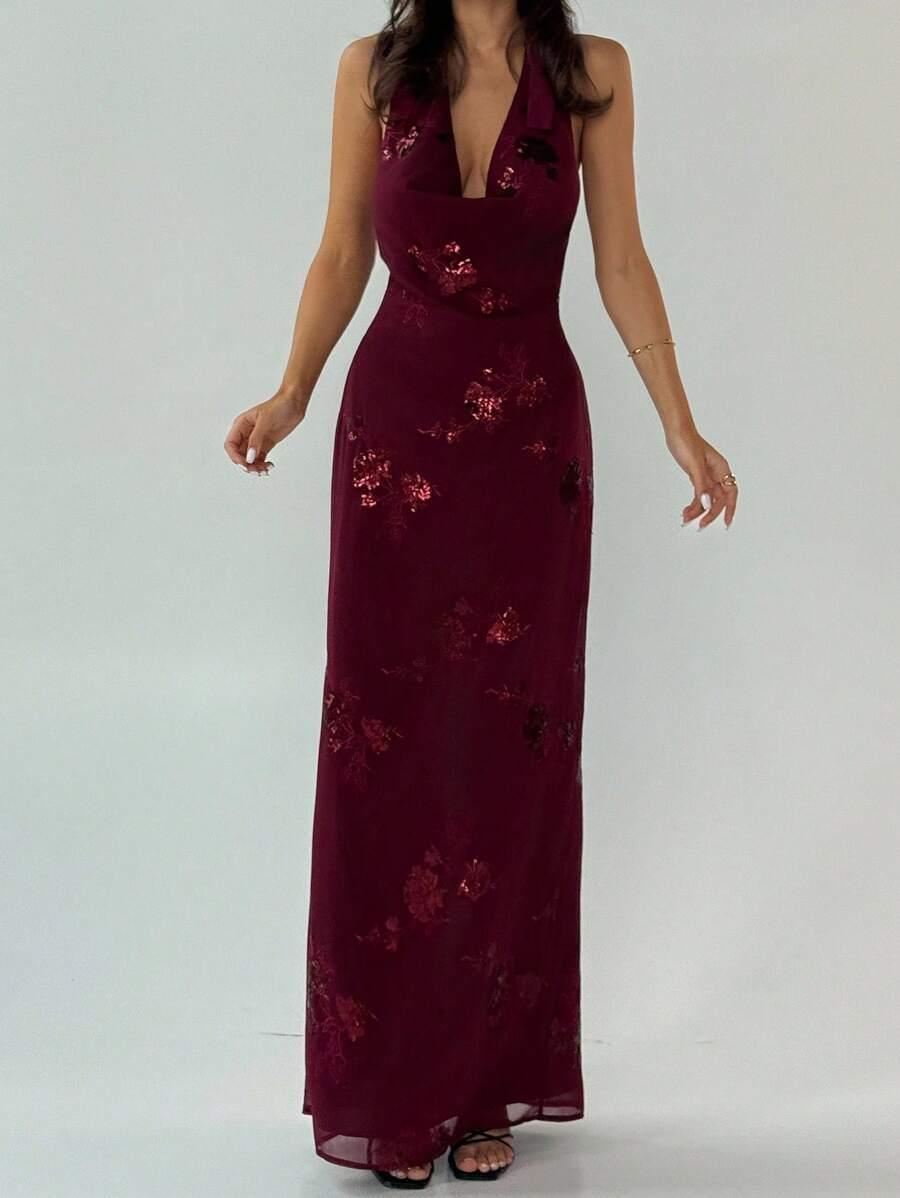 ALORUH CZERWONA MAXI SUKIENKA S06__M