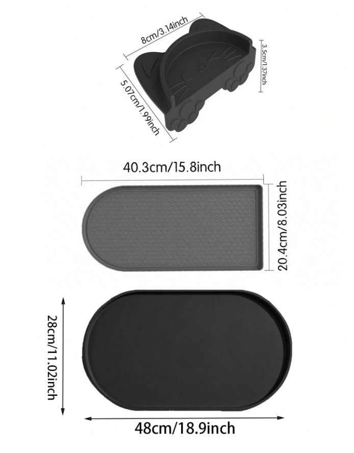 SHEIN SILIKONOWA SZARA MATA PODKŁADKA S07__20X40CM