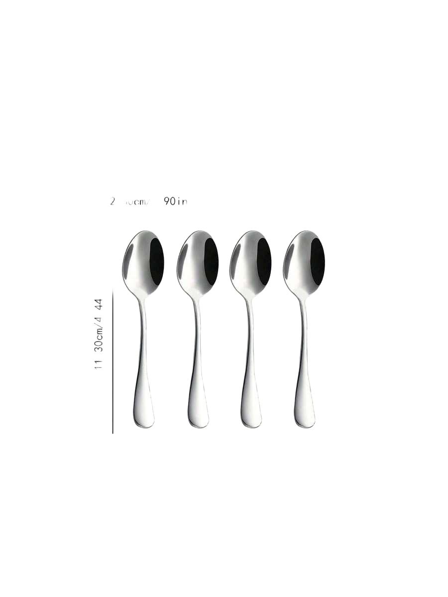 SHEIN SREBRNE ŁYŻECZKI POŁYSK 4-PACK S07