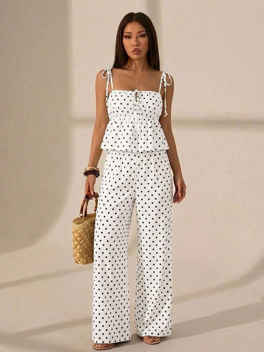 SHEIN TOP SPODNIE W GROSZKI KOMPLET S06__S