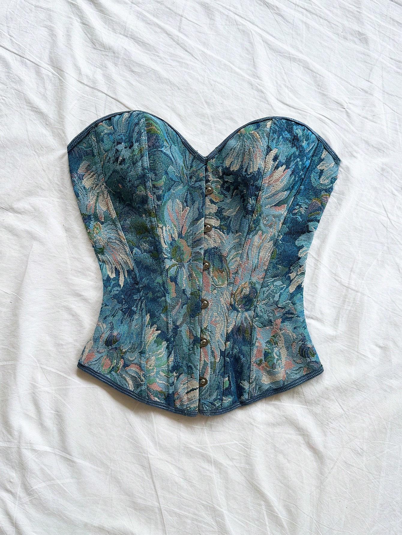 SHEIN NIEBIESKI TOP GORSETOWY S06__XXS